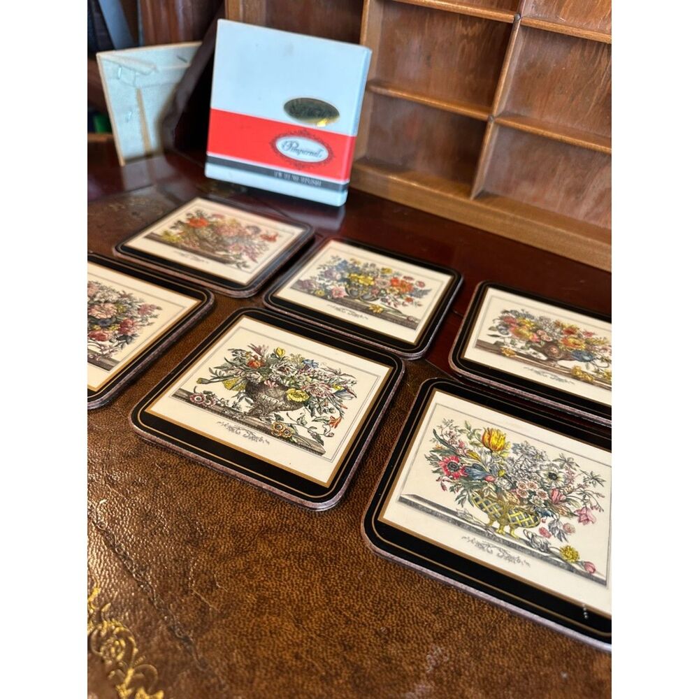 Vintage Pimpernel Floral Coasters - Set of 6